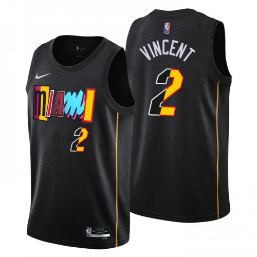Miami Miami Heat #2 Gabe Vincent Men’s Nike Black 2021/22 Swingman NBA Jersey – City Edition Men’s