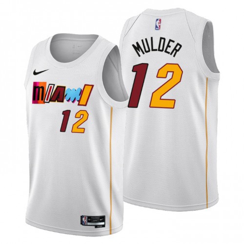 Nike Miami Heat #12 Mychal Mulder Men’s 2022-23 City Edition NBA Jersey – Cherry Blossom White Men’s