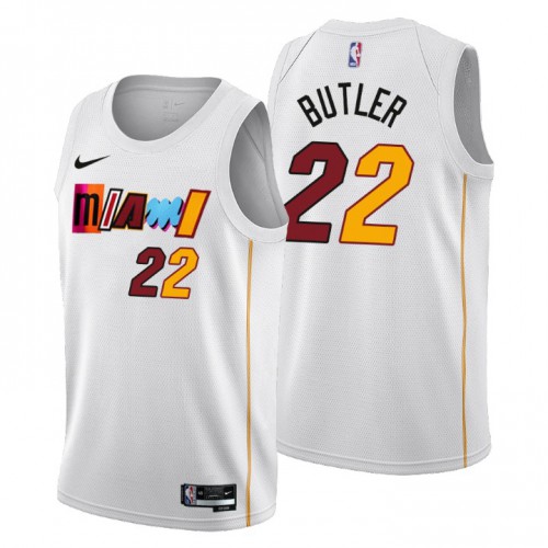 Nike Miami Heat #22 Jimmy Butler Men’s 2022-23 City Edition NBA Jersey – Cherry Blossom White Men’s