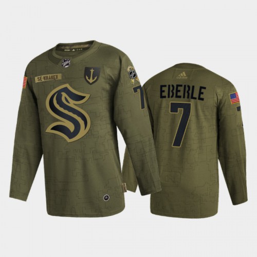 Seattle Seattle Kraken #7 Jordan Eberle Men’s Adidas Veterans Day 2022 Military Appreciation NHL Jersey – Olive Men’s->tampa bay lightning->NHL Jersey