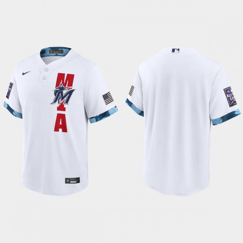 Miami Miami Marlins 2021 Mlb All Star Game Fan’s Version White Jersey Men’s->women mlb jersey->Women Jersey