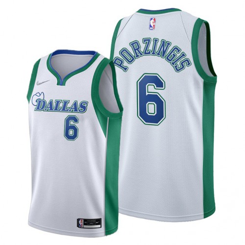 Dallas Dallas Mavericks #6 Kristaps Porzingis Men’s 2021-22 City Edition White NBA Jersey Men’s->dallas mavericks->NBA Jersey