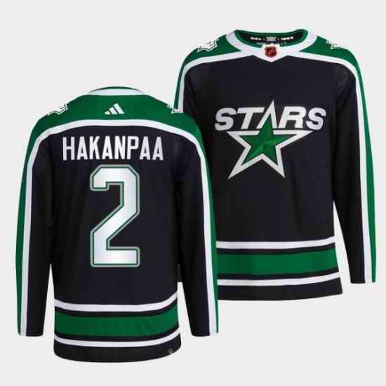 Men Dallas Stars #2 Jani Hakanpaa Black 2022 23 Reverse Retro Stitched Jersey->anaheim ducks->NHL Jersey