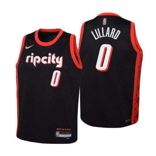 Portland Trail Portland Trail Blazers #0 Damian Lillard Youth Nike Black 2021/22 Swingman Jersey – City Edition Youth->youth nba jersey->Youth Jersey