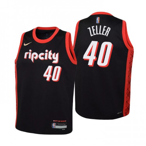 Portland Trail Portland Trail Blazers #40 Cody Zeller Youth Nike Black 2021/22 Swingman Jersey – City Edition Youth->youth nba jersey->Youth Jersey