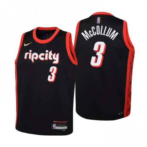 Portland Trail Portland Trail Blazers #3 C.J. McCollum Youth Nike Black 2021/22 Swingman Jersey – City Edition Youth