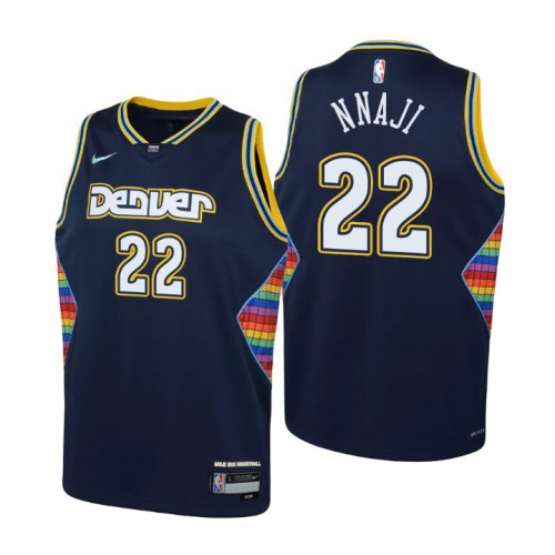 Denver Denver Nuggets #22 Zeke Nnaji Youth Nike Navy 2021/22 Swingman Jersey – City Edition Youth->youth nba jersey->Youth Jersey