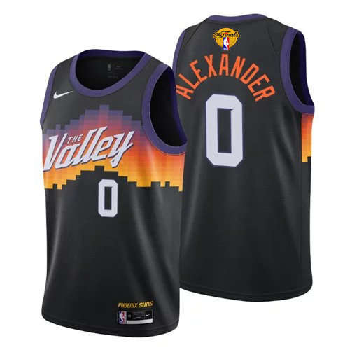 Nike Phoenix Suns #0 Ty-Shon Alexander Youth 2021 NBA Finals Bound City Edition Jersey Black Youth->youth nba jersey->Youth Jersey