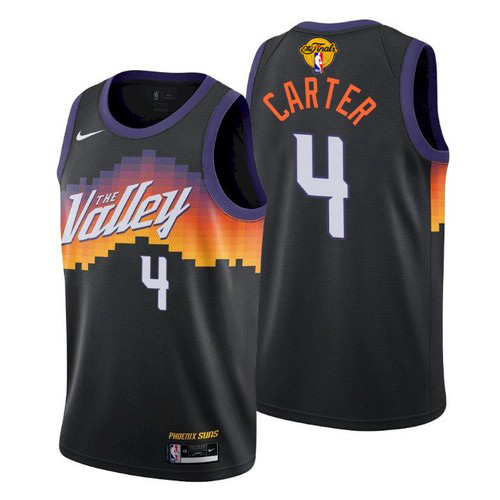 Nike Phoenix Suns #4 Jevon Carter Youth 2021 NBA Finals Bound City Edition Jersey Black Youth->youth nba jersey->Youth Jersey