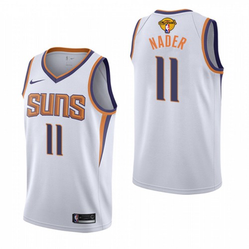 Nike Phoenix Suns #11 Abdel Nader Youth 2021 NBA Finals Bound Swingman Association Edition Jersey White Youth->youth nba jersey->Youth Jersey