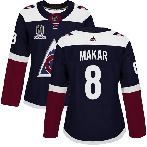 Adidas Colorado Avalanche #8 Cale Makar Navy Women’s 2022 Stanley Cup Champions Alternate Authentic Stitched NHL Jersey Womens->seattle kraken->NHL Jersey