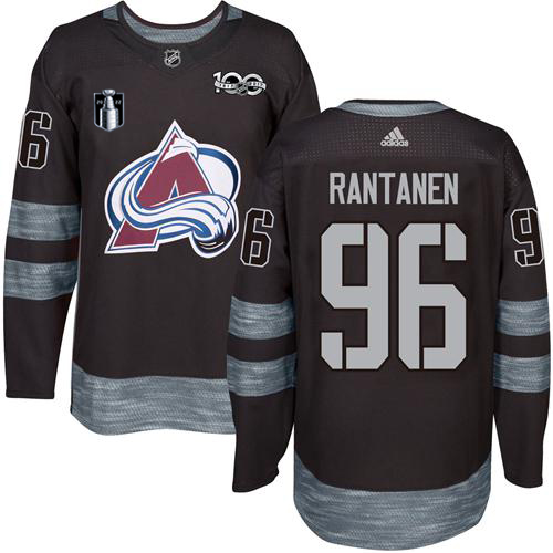 Adidas Colorado Avalanche #96 Mikko Rantanen Black Youth 2022 Stanley Cup Final Patch 100th Anniversary Stitched NHL Jersey Youth->colorado avalanche->NHL Jersey