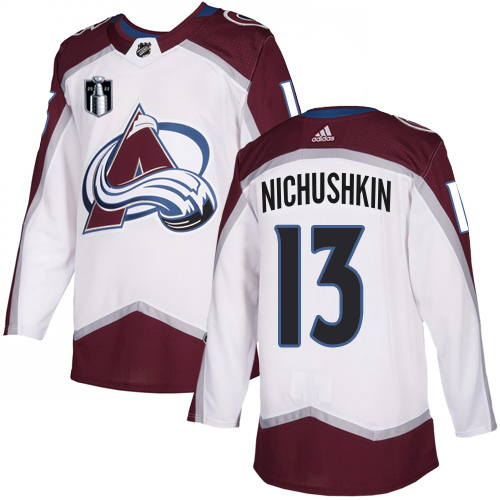 Adidas Colorado Avalanche #13 Valeri Nichushkin White Youth 2022 Stanley Cup Final Patch Road Authentic Stitched NHL Jersey Youth