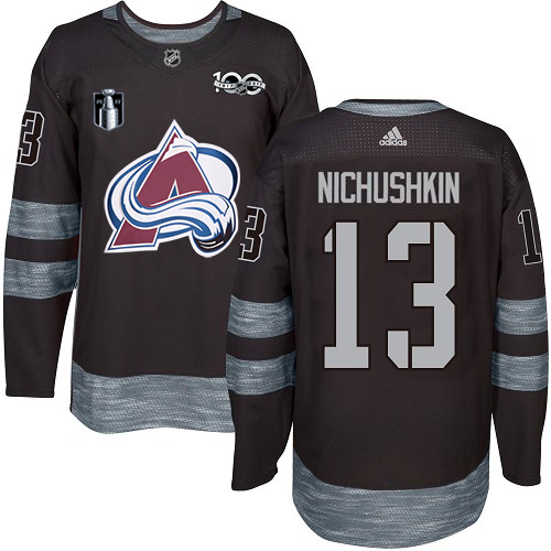 Adidas Colorado Avalanche #13 Valeri Nichushkin Black Youth 2022 Stanley Cup Final Patch 100th Anniversary Stitched NHL Jersey Youth->toronto raptors->NBA Jersey