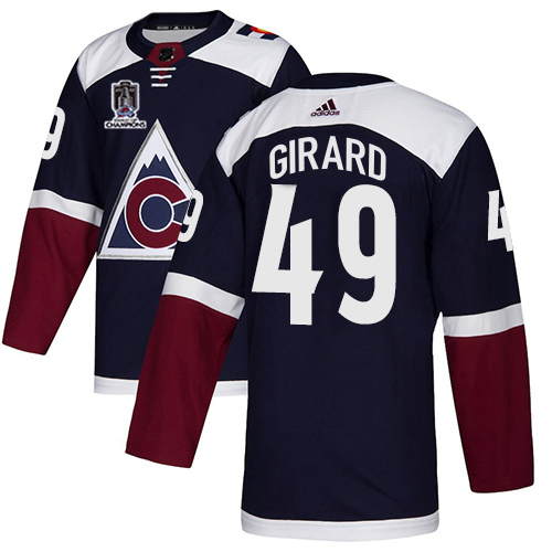 Adidas Colorado Avalanche #49 Samuel Girard Navy Youth 2022 Stanley Cup Champions Alternate Authentic Stitched NHL Jersey Youth