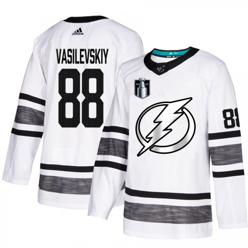 Adidas Tampa Bay Lightning #88 Andrei Vasilevskiy White Authentic 2022 Stanley Cup Final Patch Youth All-Star Stitched NHL Jersey Youth->tampa bay lightning->NHL Jersey