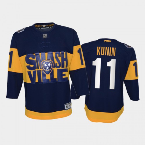 Adidas Nashville Predators #11 Luke Kunin Youth 2022 Stadium Series Game NHL Jersey – Navy Youth->youth nhl jersey->Youth Jersey