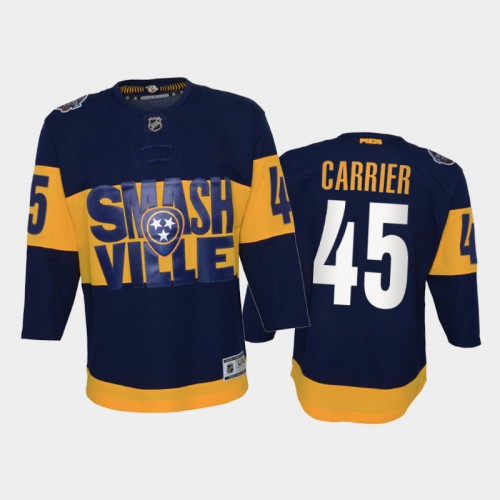 Adidas Nashville Predators #45 Alexandre Carrier Youth 2022 Stadium Series Game NHL Jersey – Navy Youth->nashville predators->NHL Jersey