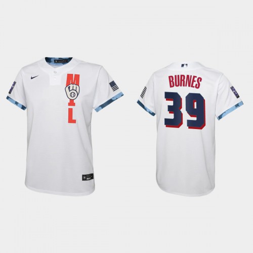 Milwaukee Milwaukee Brewers #39 Corbin Burnes Youth 2021 Mlb All Star Game White Jersey Youth->milwaukee brewers->MLB Jersey