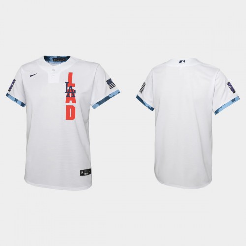 Los Angeles Los Angeles Dodgers Youth 2021 Mlb All Star Game White Jersey Youth->youth mlb jersey->Youth Jersey
