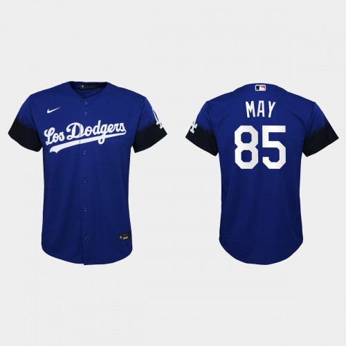 Los Angeles Los Angeles Dodgers #85 Dustin May Nike Youth 2021 City Connect MLB Jersey Royal Youth->youth mlb jersey->Youth Jersey