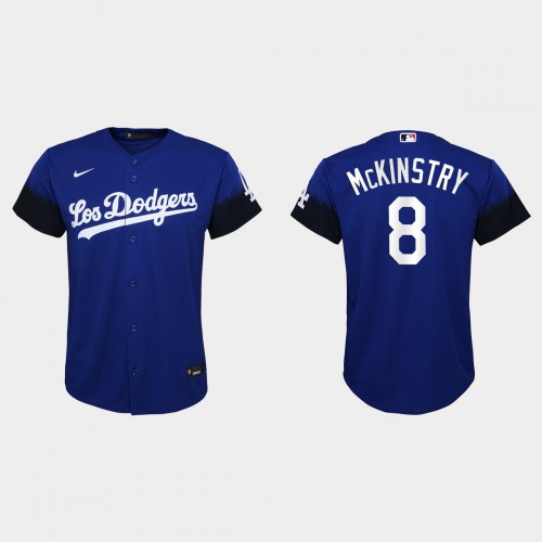 Los Angeles Los Angeles Dodgers #8 Zach Mckinstry Nike Youth 2021 City Connect MLB Jersey Royal Youth->youth mlb jersey->Youth Jersey