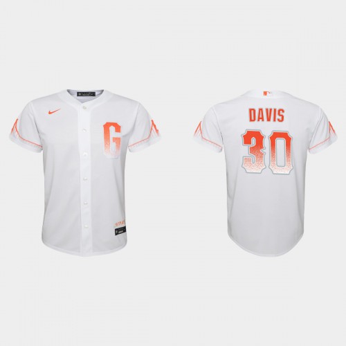 San Francisco San Francisco Giants #30 Chili Davis Youth 2021 City Connect White Jersey Youth->sacramento kings->NBA Jersey