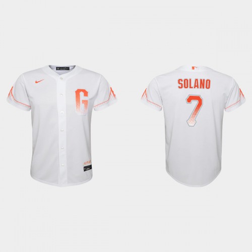 San Francisco San Francisco Giants #7 Donovan Solano Youth 2021 City Connect White Jersey Youth->san francisco giants->MLB Jersey