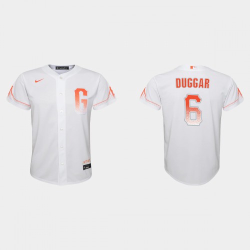 San Francisco San Francisco Giants #6 Steven Duggar Youth 2021 City Connect White Jersey Youth->san francisco giants->MLB Jersey