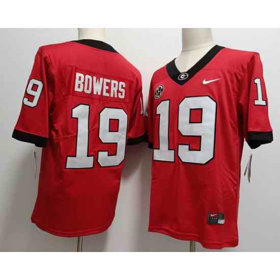 Men Georgia Bulldogs #19 Brock Bowers Red College Football Game Jersey->georgia bulldogs->NCAA Jersey