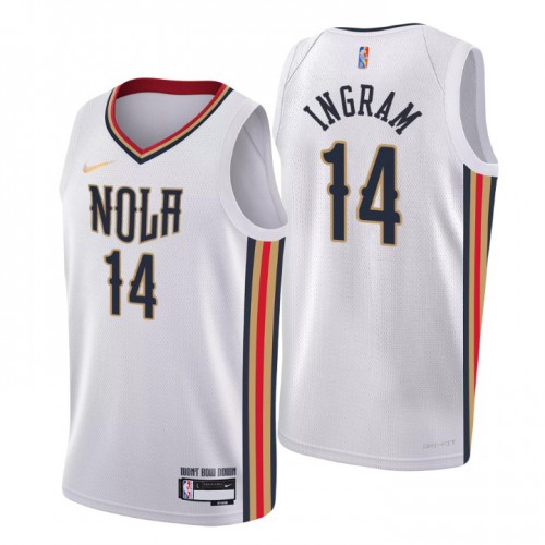 New Orleans New Orleans Pelicans #14 Brandon Ingram Men’s Nike White 2021/22 Swingman NBA Jersey – City Edition Men’s->new orleans pelicans->NBA Jersey