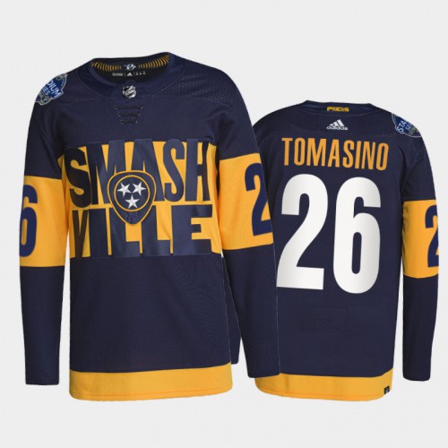 Adidas Nashville Predators #26 Philip Tomasino Men’s 2022 Stadium Series Authentic NHL Jersey – Navy Men’s->nashville predators->NHL Jersey