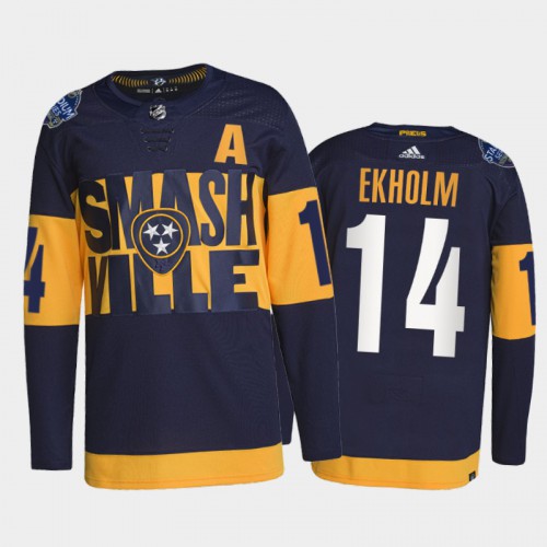 Adidas Nashville Predators #14 Mattias Ekholm Men’s 2022 Stadium Series Authentic NHL Jersey – Navy Men’s->nashville predators->NHL Jersey