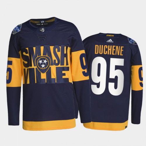 Adidas Nashville Predators #95 Matt Duchene Men’s 2022 Stadium Series Authentic NHL Jersey – Navy Men’s->youth nhl jersey->Youth Jersey