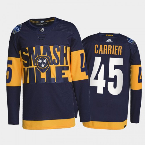 Adidas Nashville Predators #45 Alexandre Carrier Men’s 2022 Stadium Series Authentic NHL Jersey – Navy Men’s->nashville predators->NHL Jersey