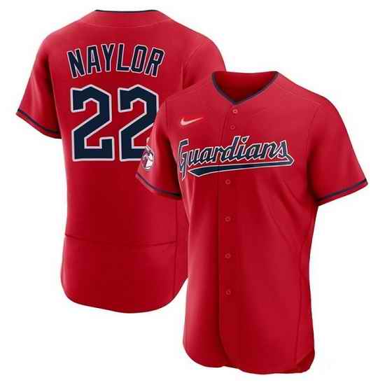 Men Cleveland Guardians #22 Josh Naylor White Flex Base Stitched Jersey->wisconsin badgers->NCAA Jersey