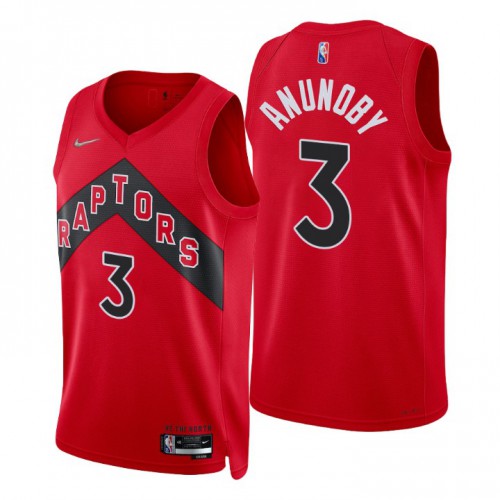 Nike Toronto Raptors #3 OG Anunoby Red Men’s 2021-22 NBA 75th Anniversary Diamond Swingman Jersey – Icon Edition Men’s->toronto raptors->NBA Jersey