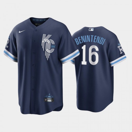 Kansas City Kansas City Royals #16 Andrew Benintendi Men’s Nike Game Replica 2022 City Connect Navy Jersey Men’s