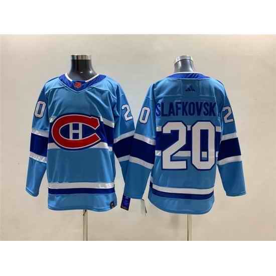Men Montreal Canadiens #20 Juraj Slafkovsky 2022 23 Reverse Retro Stitched Jersey->minnesota wild->NHL Jersey