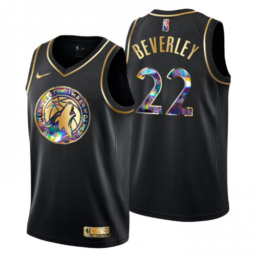 Minnesota Minnesota Timberwolves #22 Patrick Beverley Men’s Golden Edition Diamond Logo 2021/22 Swingman Jersey – Black Men’s->youth nba jersey->Youth Jersey