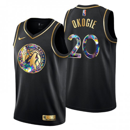 Minnesota Minnesota Timberwolves #20 Josh Okogie Men’s Golden Edition Diamond Logo 2021/22 Swingman Jersey – Black Men’s->minnesota timberwolves->NBA Jersey