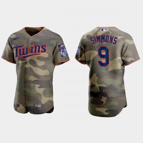 Minnesota Minnesota Twins #9 Andrelton Simmons Men’s Nike 2021 Armed Forces Day Authentic MLB Jersey -Camo Men’s->minnesota twins->MLB Jersey