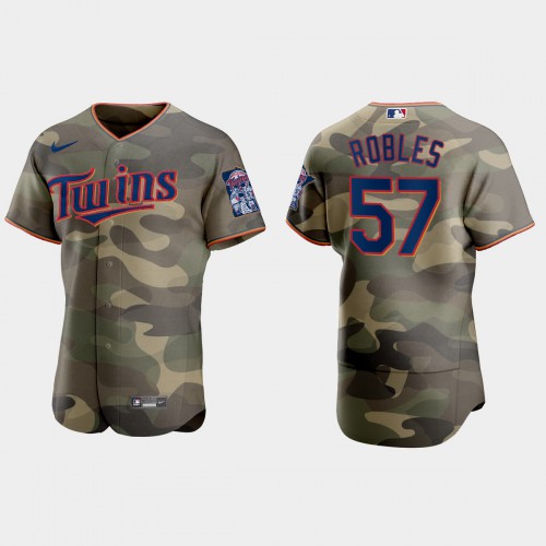 Minnesota Minnesota Twins #57 Hansel Robles Men’s Nike 2021 Armed Forces Day Authentic MLB Jersey -Camo Men’s->minnesota twins->MLB Jersey