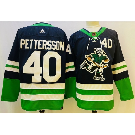 Men Vancouver Canucks #40 Elias Pettersson Navy 2022 Reverse Retro Stitched Jersey->vegas golden knights->NHL Jersey