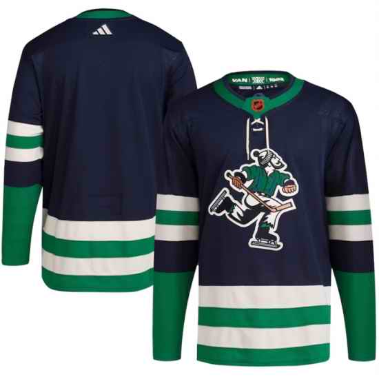 Men Vancouver Canucks Blank Navy 2022 Reverse Retro Stitched Jersey->vancouver canucks->NHL Jersey