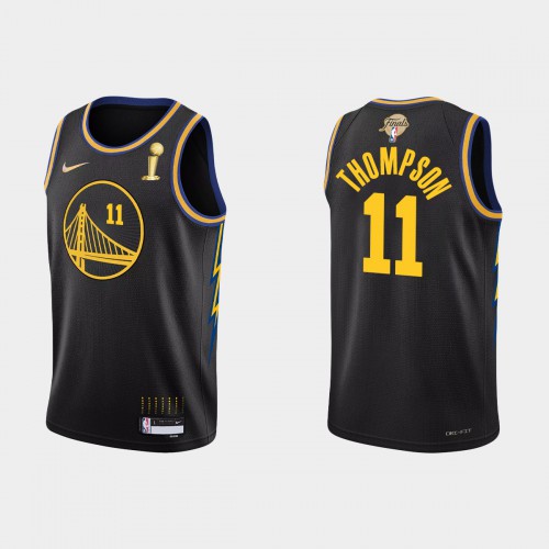 Golden State Golden State Warriors #11 Klay Thompson Men’s Nike Black 2021-22 NBA Finals Champions Swingman Jersey Men’s
