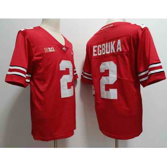 Men Nike Ohio State Buckeyes #2 Emeka Egbuka Red College Football Jersey->michigan wolverines->NCAA Jersey