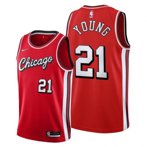 Chicago Chicago Bulls #21 Thaddeus Young Women’s 2021-22 City Edition Red NBA Jersey Womens->women nba jersey->Women Jersey