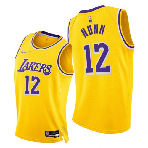 Nike Los Angeles Lakers #12 Kendrick Nunn Women’s 2021-22 75th Diamond Anniversary NBA Jersey Gold Womens