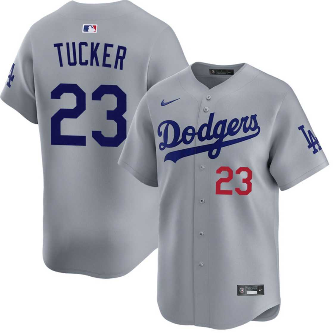 Mens Los Angeles Dodgers #23 Kyle Tucker Gray 2026 Limited Stitched Jersey Dzhi